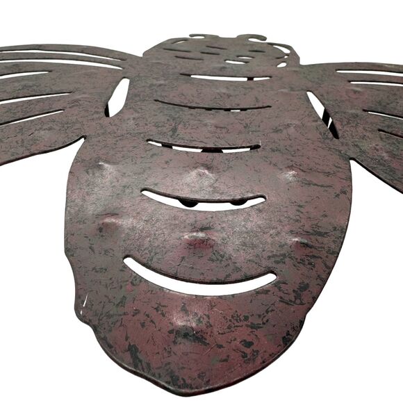 Bee Trivet XL 14" x 18" Antiqued Metal Handcrafted Unique - Picture 3 of 16